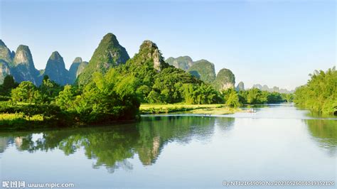 桂林的山漓江的水摄影图片_大图网图片素材
