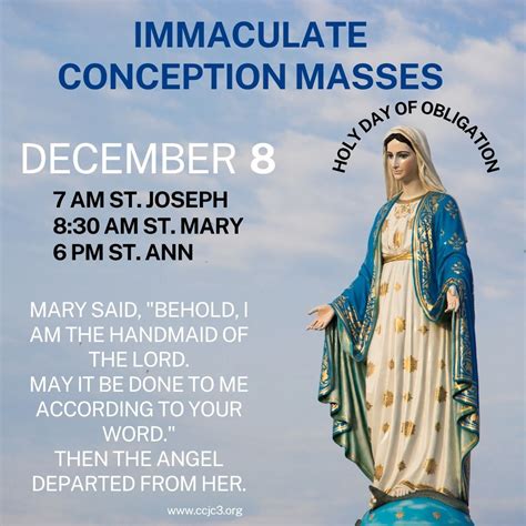 Immaculate Conception Masses//Holy Day of Obligation - CCJC