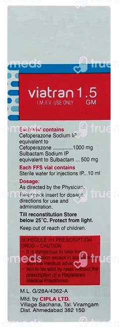 Viatran 1.5Gm Injection: Uses, Side Effects, Price & Substitutes
