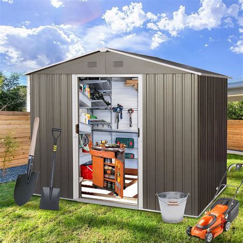 Amazon.com : 8X6 FT Outdoor Storage Shed - Kejector Metal Garden ...