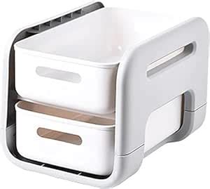 House of Quirk Plastic 2 Layer Cosmetics Sliding Shelf, Large Capacity ...