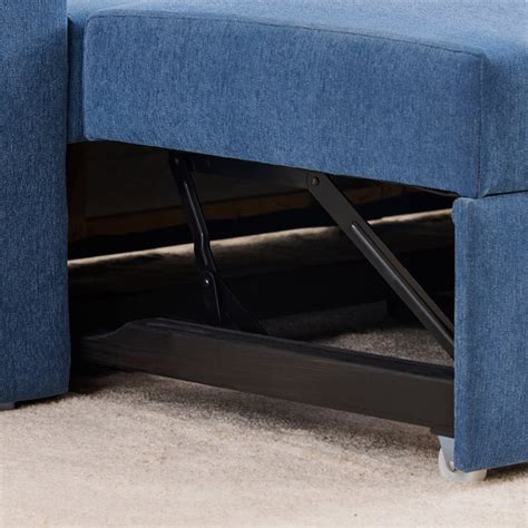 Buy Helios Woodland Fabric 3-Seater Sofa Bed - Blue from Helios by Home ...