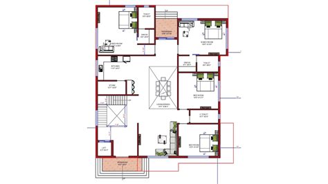 4 Bedroom Building Plan