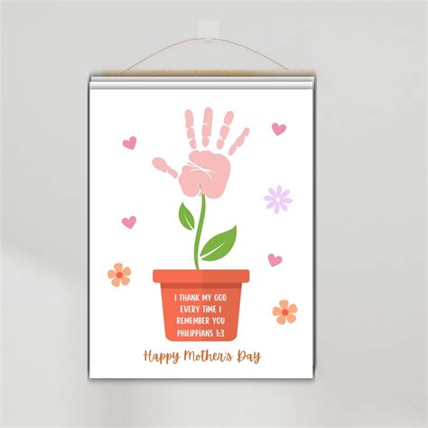 Mother’s Day Handprint Craft Printable Kids Gift DIY Keepsake for Mom ...