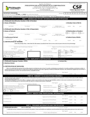 Fillable Online Philhealth Claim Signature Form 2018 - Submit Accurate ...