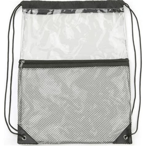 Customized Cinch Sack Backpack PVC Drawstring Bags with Mesh Pocket