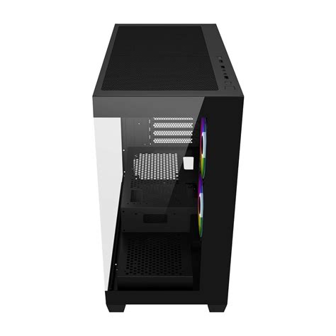 FSP S340 Tempered Glass Micro ATX Mid Tower Case - Black