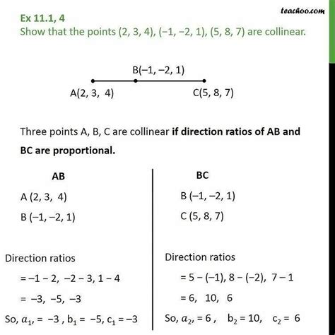 show that the points (3,-2,4) ,(1,1,1) and (-1,4,-2) are collinear ...