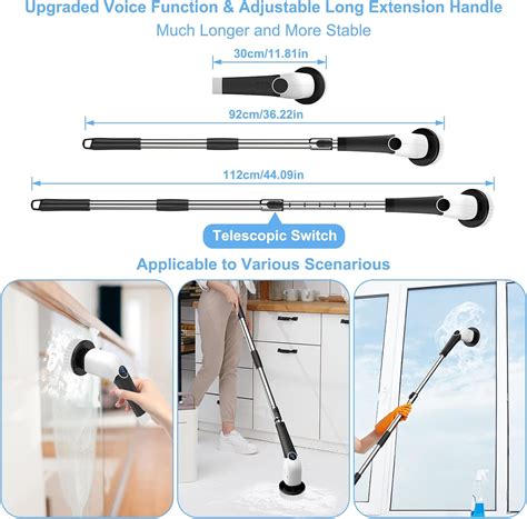 Buy Electric Spin Scrubber, Shower Scrubber for Cleaning with Voice ...
