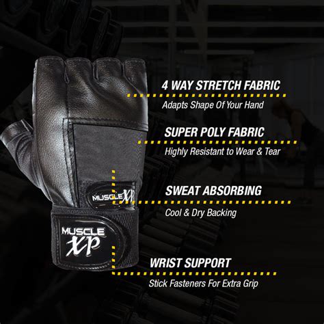 Firm Stud Workout Gym Gloves, (Jet-Black) – MuscleXP