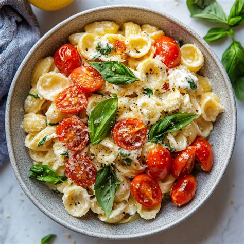 Lemon Ricotta Pasta with Roasted Cherry Tomatoes - Tasty Chow
