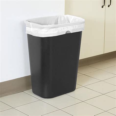 black office trash can