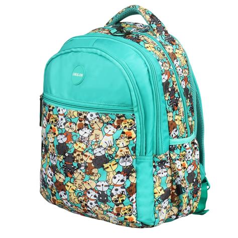 Novex Snug-On Kitten Printed Girl Kids School Bag with Stationary Pouch ...