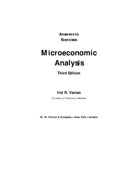 Solution Manual for Microeconomic Analysis (ECON 101) - Hal R. Varian ...