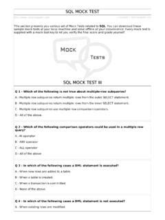 Image result for SQL Mock Test