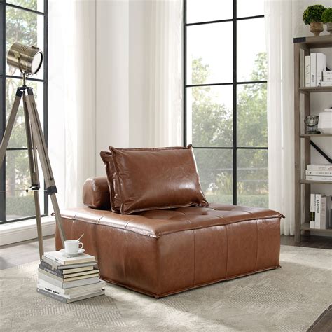 Image Gallery of Perz Tufted Faux Leather Convertible Chairs (View 7 of ...