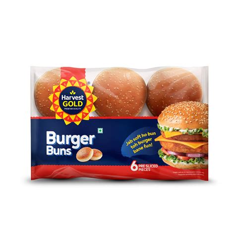 Harvest Gold Burger Bun White Seeds 300 gm Pack of 6 Buns Wholesalers ...