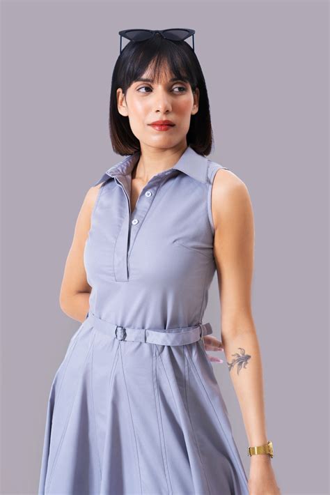 Shop Grey Fit And Flare Formal Dress for Women Online