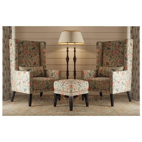 SONADA Furniture 2 Wooden Wing Chair | Chair for Living Room Bedroom ...