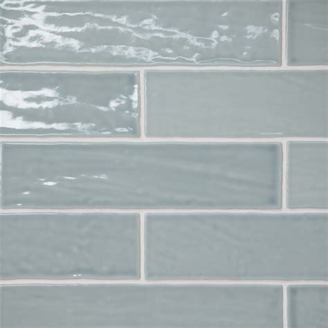 Marin 2.5" x 10" Ceramic Wall Tile in Misty Blue | Bedrosians Tile & Stone