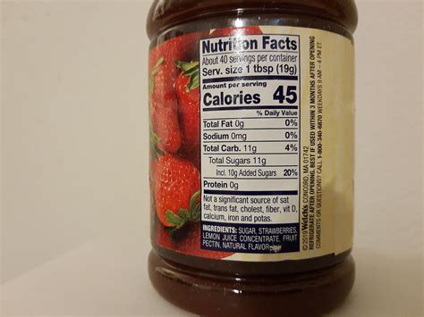Strawberry Jelly Nutrition Facts at Charlie Ortega blog