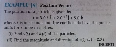 Image result for Position of the Particle Vector Function