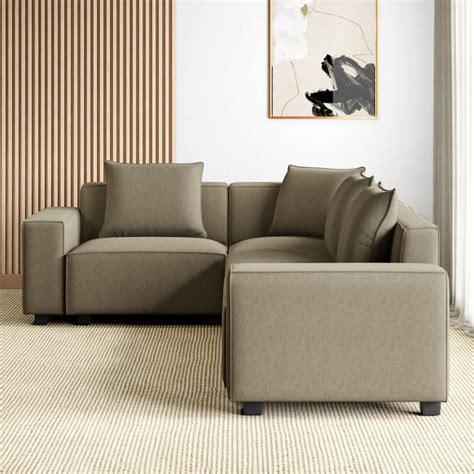 Buy Helios Brigade Fabric 4-Seater Corner Sofa with Interchangeable ...