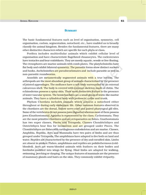 Animal Kingdom - NCERT Book of Class 11 Biology