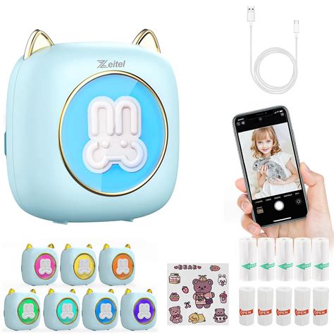 Buy ZEITEL® Bluetooth Thermal Printer, Creative LED Label Printer ...