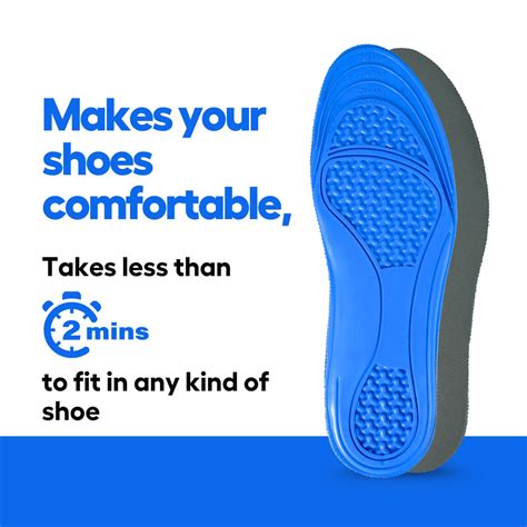 Helios Soft Gel Foot Insoles for Men – Trim to Fit Size 6-10 – Premium ...