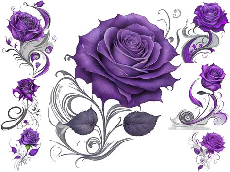 Purple Rose Clipart
