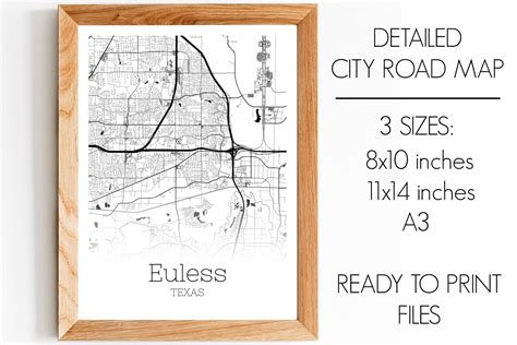 Euless Texas City Map Graphic by SVGExpress · Creative Fabrica