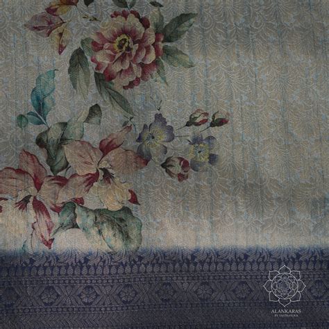 Baby Blue Floral Saree – Vastrasuka