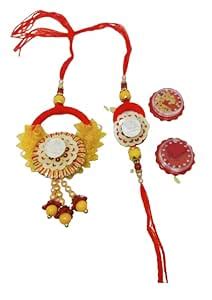 Buy Niranjan sain Mart German Silver Rakhi with Cotton Kalawa Thread ...