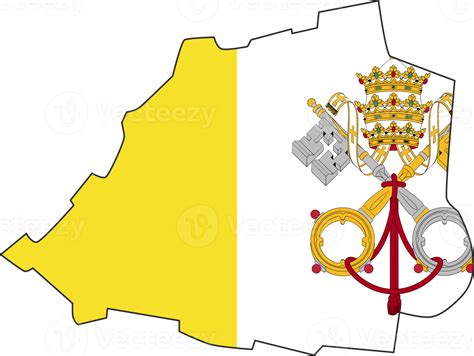 Vatican City map city color of country flag. 12177308 PNG