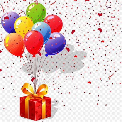 Beautiful Birthday Gift With Balloons Png, Birthday Balloons Clipart ...