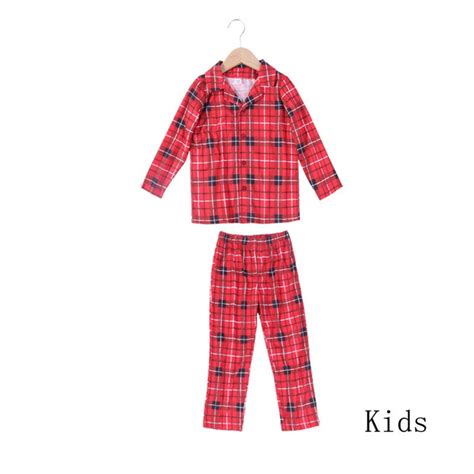 Family Christmas Plaid Pajamas Set Fashion Print Father Mother Kids Dog ...