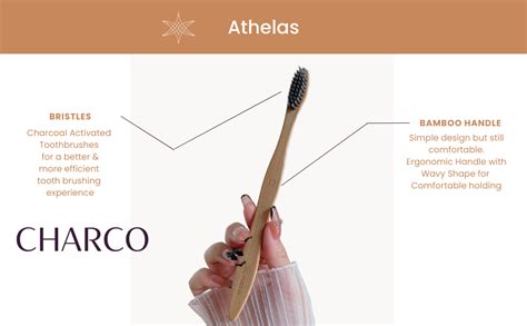 Buy Athelas Premium Set of 4 Charcoal Activated Bamboo Toothbrushes ...