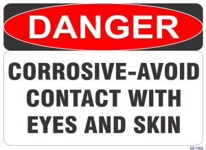 SignageShop Corrosive Avoid Contact With eyes and skin Emergency Sign ...