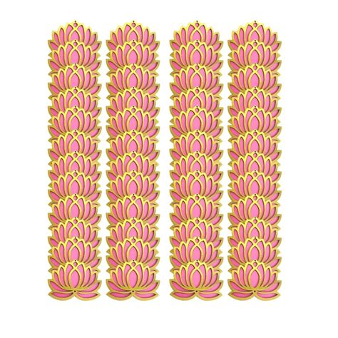 Buy Gift Jaipur Pink Golden Lotus 4 Inch Set of 60 Wooden Cutout DIY ...