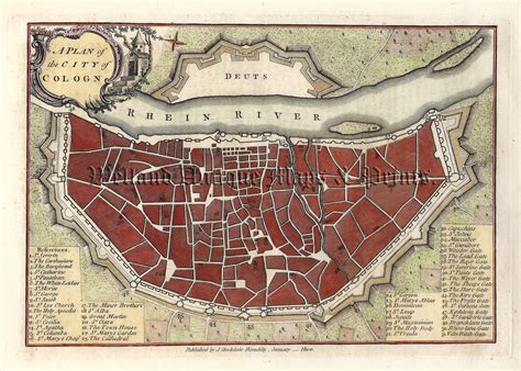 'A PLAN of the CITY of COLOGN' (Cologne / Koln, Germany) by J ...