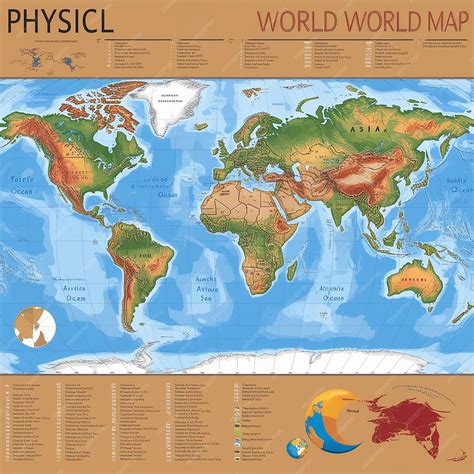 Detailed Physical World Map 的图像结果