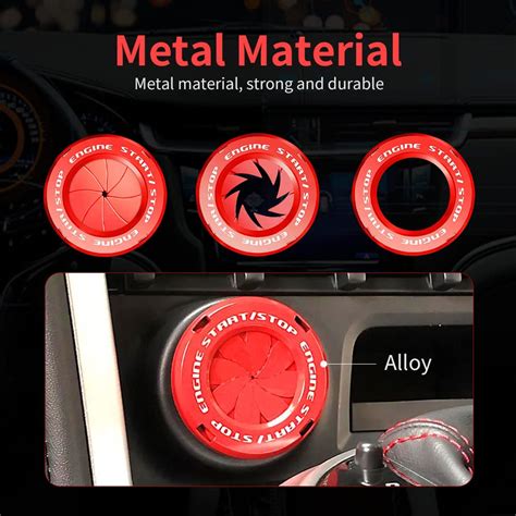 Rotary Car Push Start Button Cover, Spin Chrom Metal Car Engine Push t ...