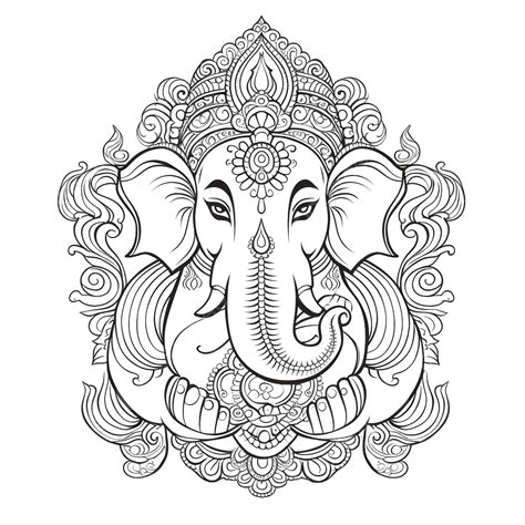 Hindu God Ganesha Line Art, God Drawing, Ganesha, Lord Ganesha PNG ...