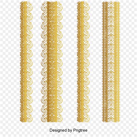 Lace Material PNG Transparent, Gold Lace Pattern Vector Material, Gold ...