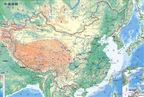 Large detailed physical map of map of China in Chinese. China large ...