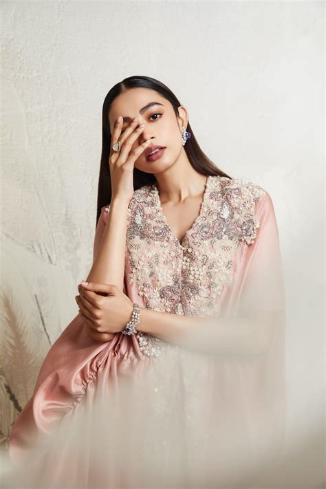Dark Flamingo Pull Dori Kaftan Set with Asymmetric Pants | Buy INDO ...