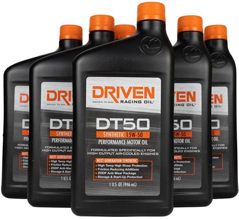 Driven Racing Oil 02806-6 Driven Racing Oil DT50 Synthetic Air-Cooled High Performance Motor Oil ...