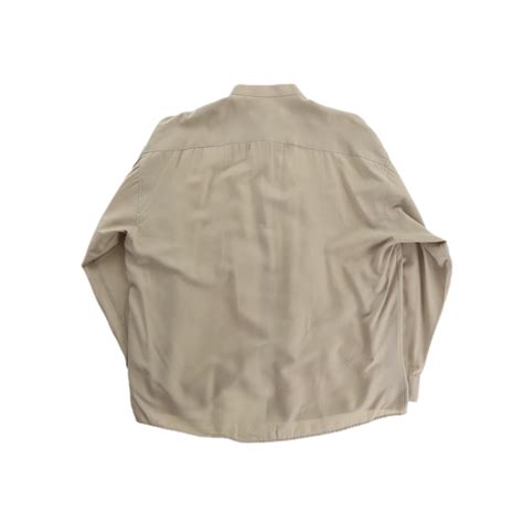 【FIFTY-FIFTY】1990s vintage toromi poly × rayon fly front band collar ...