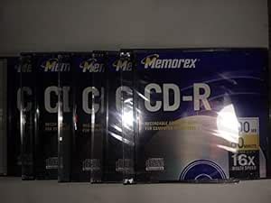 Memorex 700MB/80-Minute 16x CD-R Media (5-Pack with Slim Jewel Cases ...